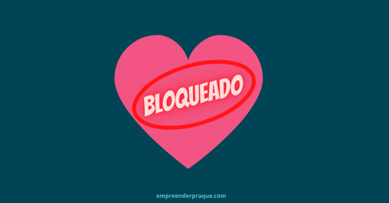 Na imagem: um coração rosa em um fundo azul, dentro do coração está escrito a palavra "Bloqueado".